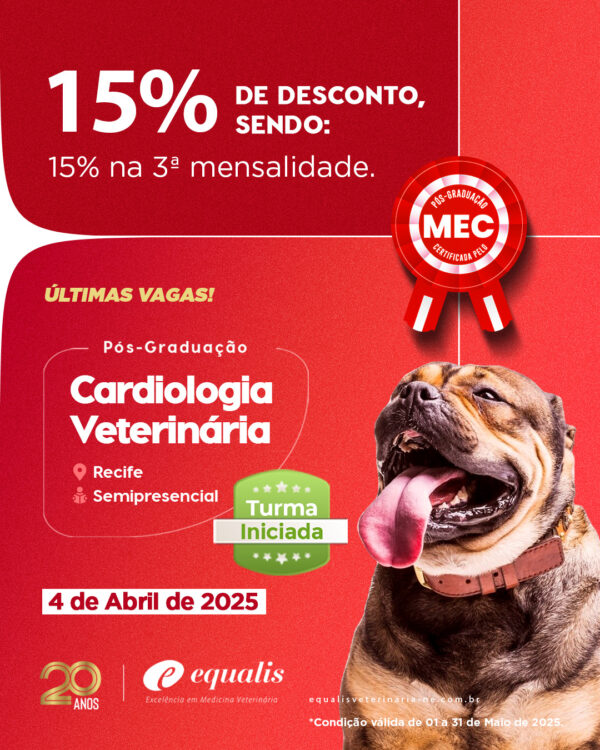 Curso de Pós-Graduação em Cardiologia Veterinária em Cães e Gatos Semipresencial Recife 2025