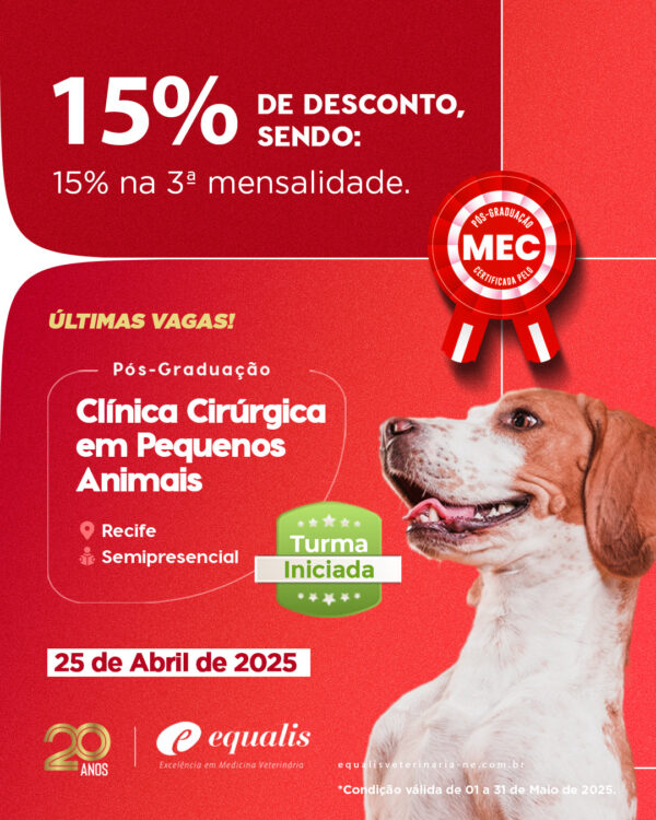 Curso de Pós-Graduação de Clínica Cirúrgica em Pequenos Animais Semipresencial Recife 2025